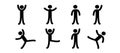 Various poses of a person,people are standing, figurines, stick man, Royalty Free Stock Photo